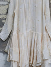 Mutedance 25 Autumn/Winter Flower Dye Silk Round Neck Layered Long Sleeve Dress MD-MD25FW84-nude
